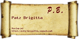 Patz Brigitta névjegykártya